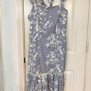 Beautiful - striped blue and white floral sundress - Size 12